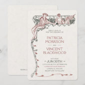 Vintage Love Couple Faire-part de mariage (Devant / Derrière)