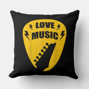 Vintage Love Guitar Music Lover Gift Kussen