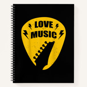Vintage Love Guitar Music Lover Gift Notitieboek