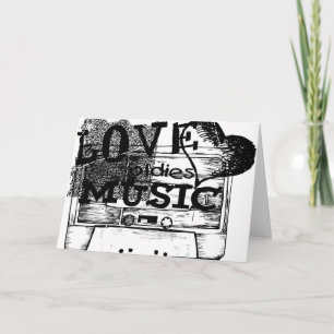 Vintage Love Lidies muziek 6 Wenskaarten Kaart