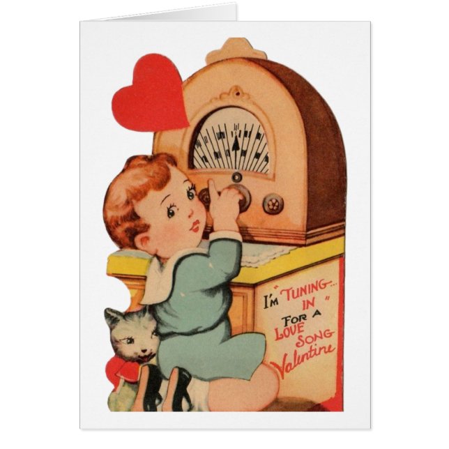 Vintage Love Song Valentine's Day Card (Devant)