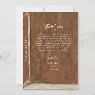 Vintage Love Story Fairytale Library Book Wedding Bedankkaart