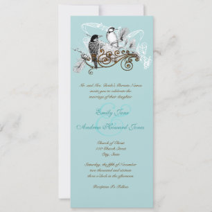 Vintage Love Woodpecker Birds Wedding Invitation Kaart