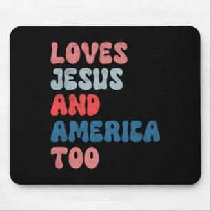 Vintage Loves Jezus En Amerika Too 4 juli mij Muismat
