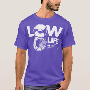 Vintage Low Life Bass Sleutel Grap Fun Tuba Speler T-shirt