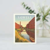 Vintage Lowell Massachusetts Briefkaart (Staand voorkant)