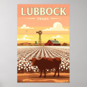Vintage Lubbock Texas Poster (Voorkant)
