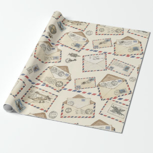Vintage luchtpostavontuur (3) cadeaupapier