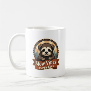 Vintage Luiaard Hond Shirt Langzame Vibes Puppy Og Koffiemok