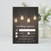 Vintage Lumières Rustiques Chic Mariage Cartes RSV (Debout devant)