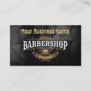 Vintage Luxury Logo Professional Barbershop Gold Visitekaartje