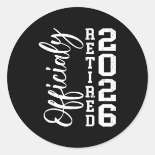 Vintage Ly Gepensioneerd 2026 Grappige Pensioen Ma Ronde Sticker
