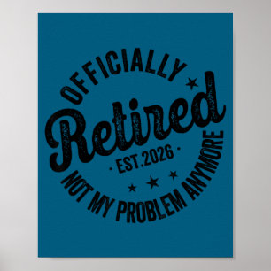 Vintage Ly Gepensioneerd 2026 Grappige Pensionerin Poster