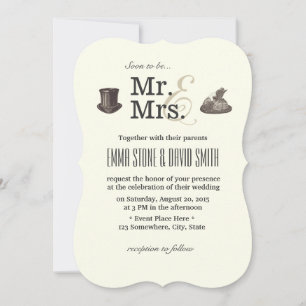 Vintage M. & Mme Wedding Invitations