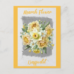 Vintage Maart Bloem Narcis Bloemstuk  Briefkaart