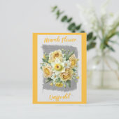Vintage maart bloem narcis bloemstuk  briefkaart (Staand voorkant)