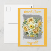 Vintage maart bloem narcis bloemstuk  briefkaart (Voorkant / Achterkant)