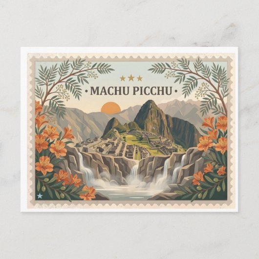 Vintage Machu Picchu Peru Postcard Briefkaart (Voorkant)