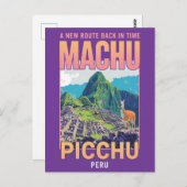 Vintage Machu Picchu Peru Travel Briefkaart (Voorkant / Achterkant)