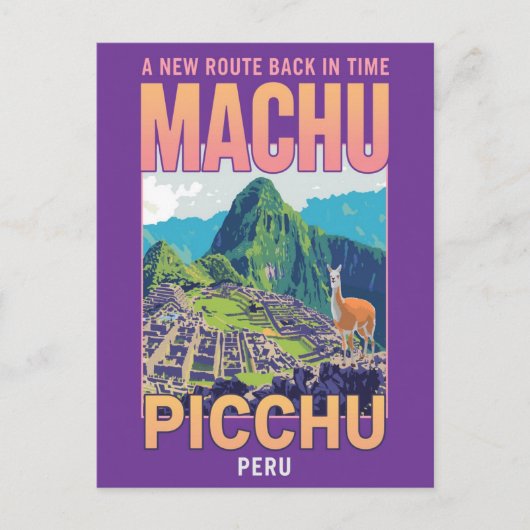 Vintage Machu Picchu Peru Travel Briefkaart (Voorkant)