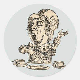vintage mad hatter label sticker seal