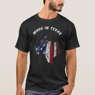 Vintage Made In Texas Proud Born In USA State Amer T-shirt