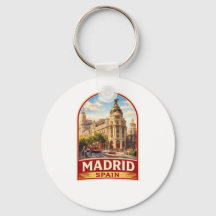 Vintage Madrid Spain Travel Poster Style Design