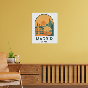 Vintage Madrid Spanje Reizen – Retro Stad Poster