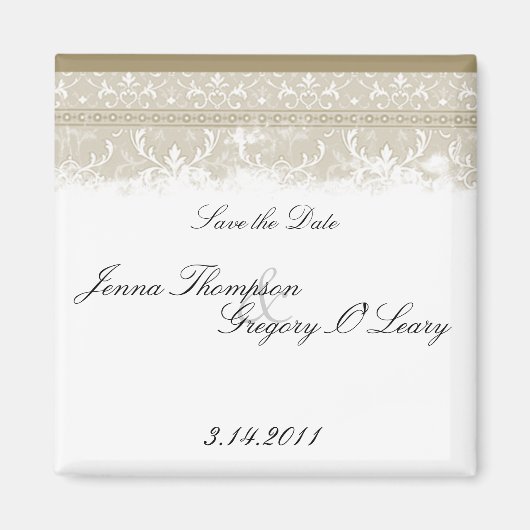 Vintage Magnets de mariage élégant (Devant)