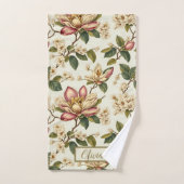 Vintage Magnolia Fleur Fleur Fleur Fleur Laisser M (Serviette à main)