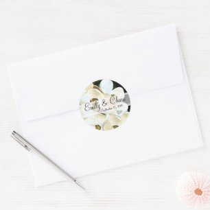 Vintage Magnolia Wedding Stickers