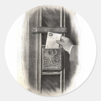 Vintage Mail Box Ronde Sticker