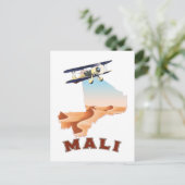 Vintage Mali Map reisposter Briefkaart (Staand voorkant)