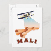 Vintage Mali Map reisposter Briefkaart (Voorkant / Achterkant)