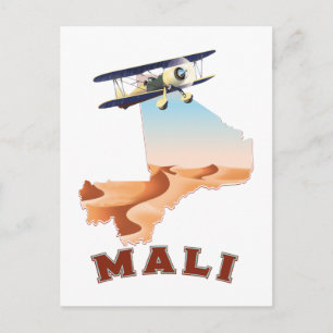 Vintage Mali Map reisposter Briefkaart