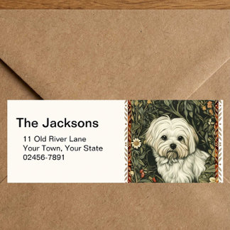 Vintage Maltese or Bichon Frise puppy Dog Etiket