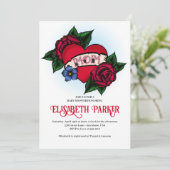 Vintage Maman Tattoo Baby shower Invitation (Debout devant)