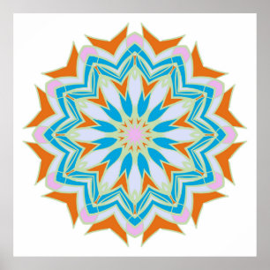 Vintage mandala, Floral mandala. Oriental mandala. Poster