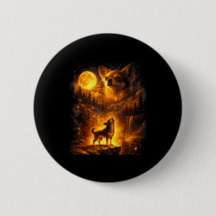 Vintage maneschijn hond grappige chihuahua huilend ronde button 5,7 cm