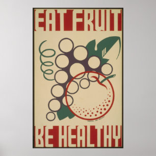 Vintage Manger Fruit Be Healthy WPA Poster
