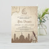 Vintage Map and Quill Ramadan Iftar Invitation (Debout devant)