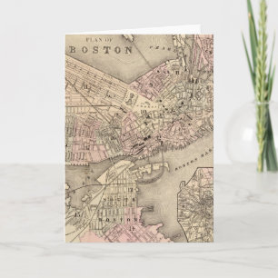 Vintage Map of Boston Kaart