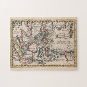 Vintage Map of Indonesia and The Philippines 1659 Legpuzzel
