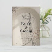 Vintage Marble Arch Botanical Wedding Invitation (Debout devant)