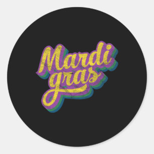 Vintage Mardi Gras Gift Retro Masquerade Costume B Ronde Sticker