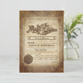 Vintage Mariage Certificat Invitation (Debout devant)