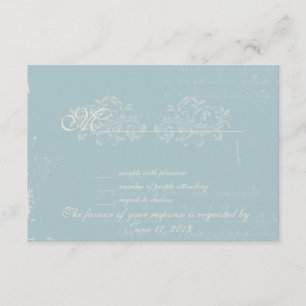 Vintage mariage damassé RSVP Blue