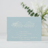 Vintage mariage damassé RSVP Blue (Debout devant)