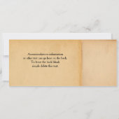 Vintage Mariage Destination Ticket Invitation RSVP (Dos)