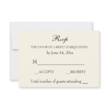 Vintage mariage élégant RSVP crème sophistiquée